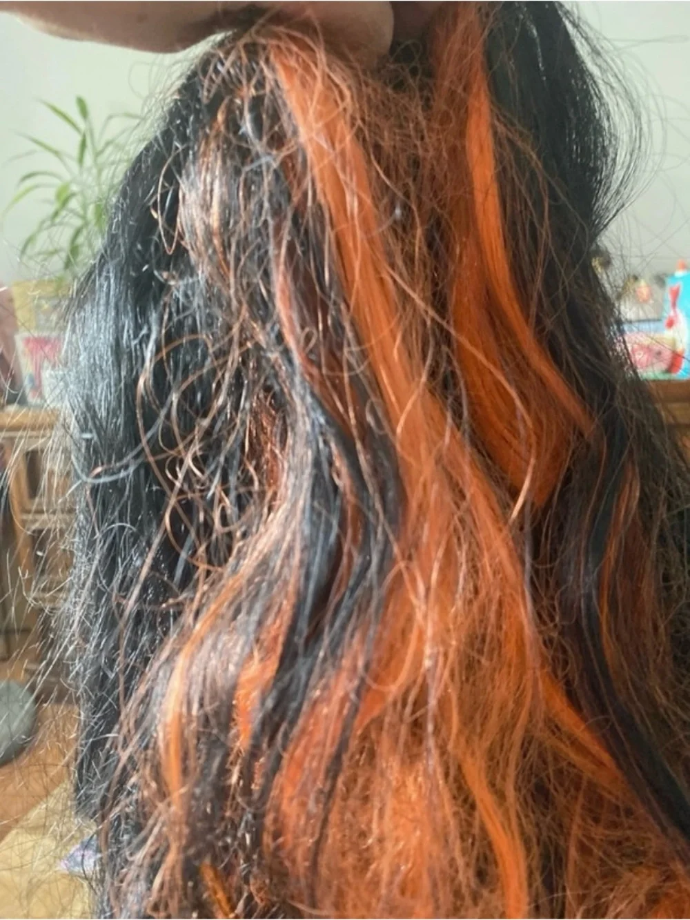 monster high orange and black Skelita Calaveras Costume Wig